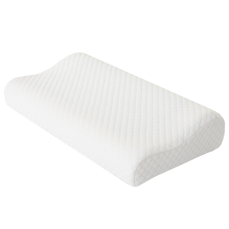 Coussin de nuque avec gel, oreiller, appui-tête, oreiller de support, mousse memory 50x30x10cm - blanc