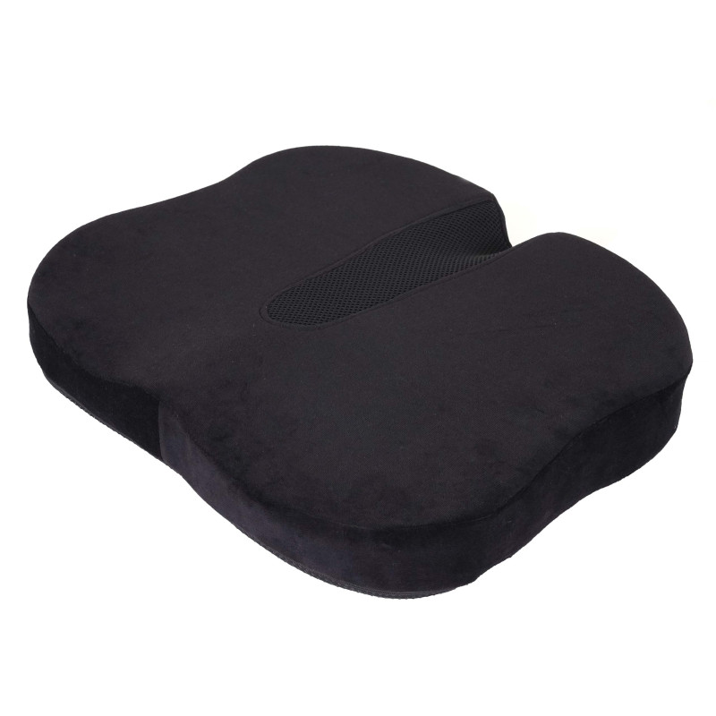 Coussin d'assise pouf, coussin de chaise, bourrelet, rehausseur, mousse memory - velours noir