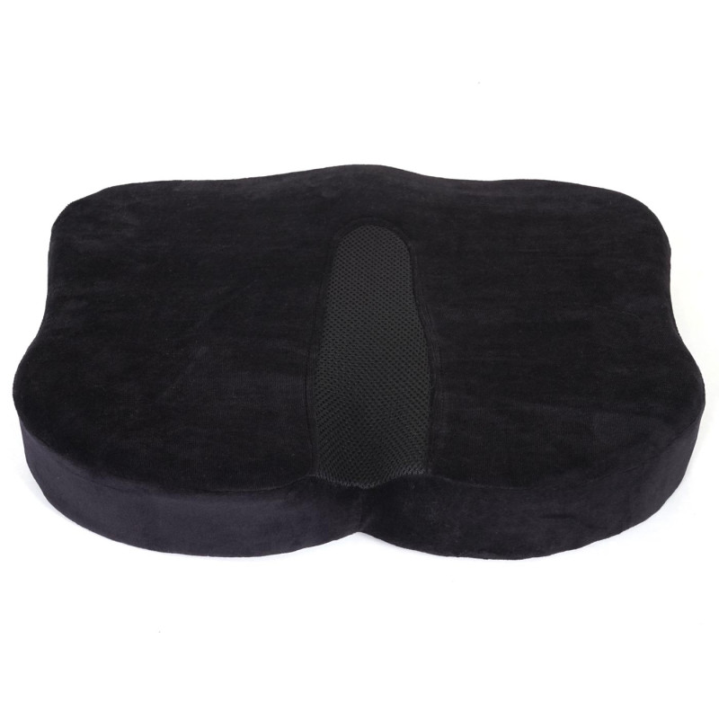 Coussin d'assise pouf, coussin de chaise, bourrelet, rehausseur, mousse memory - velours noir