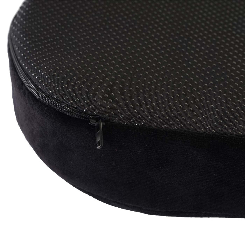 Coussin d'assise pouf, coussin de chaise, bourrelet, rehausseur, mousse memory - velours noir