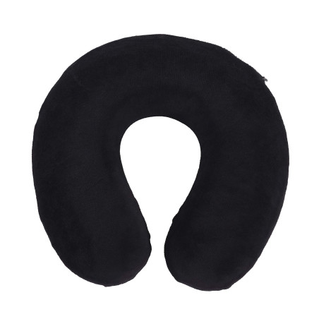 Coussin de nuque croissant, appui-tête, oreiller de voyage, mousse memory - velours noir