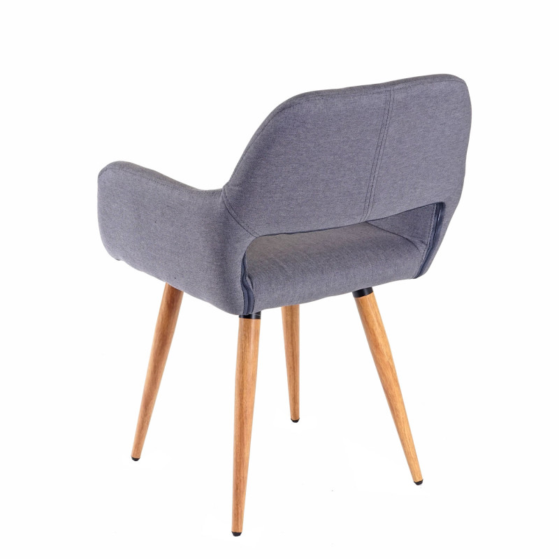 2x chaise de salle à manger II, fauteuil, style rétro années 50 - tissu, gris foncé