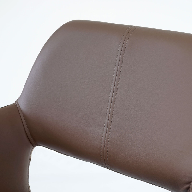 2x chaise de salle à manger II, fauteuil, style rétro années 50 - simillicuir, couleur taupe