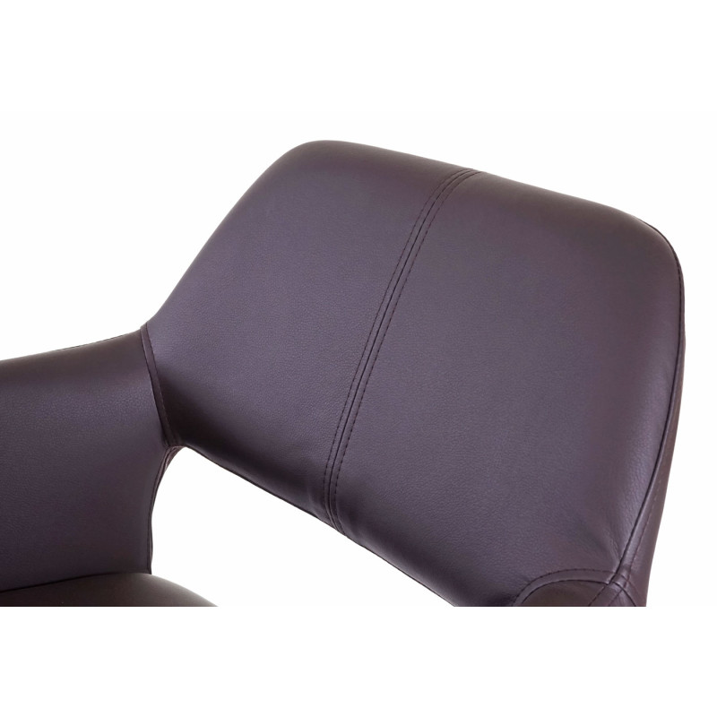 2x chaise de salle à manger II, fauteuil, style rétro années 50 - simillicuir, marron