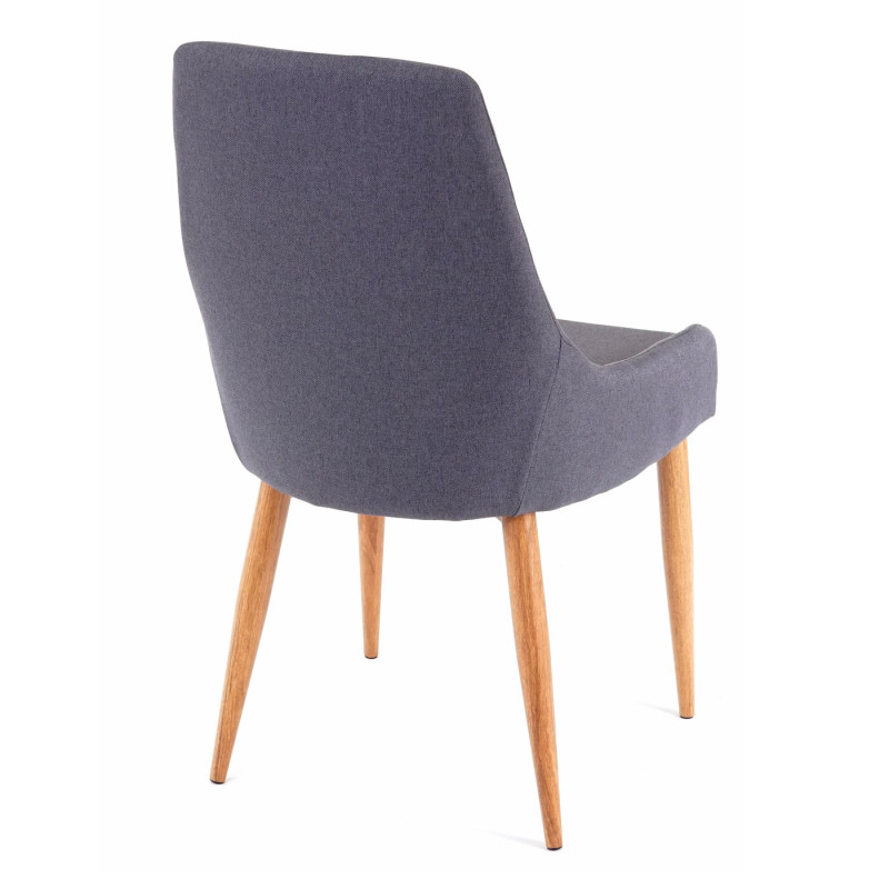 2x chaise de salle à manger II, fauteuil, style rétro - tissu gris foncé