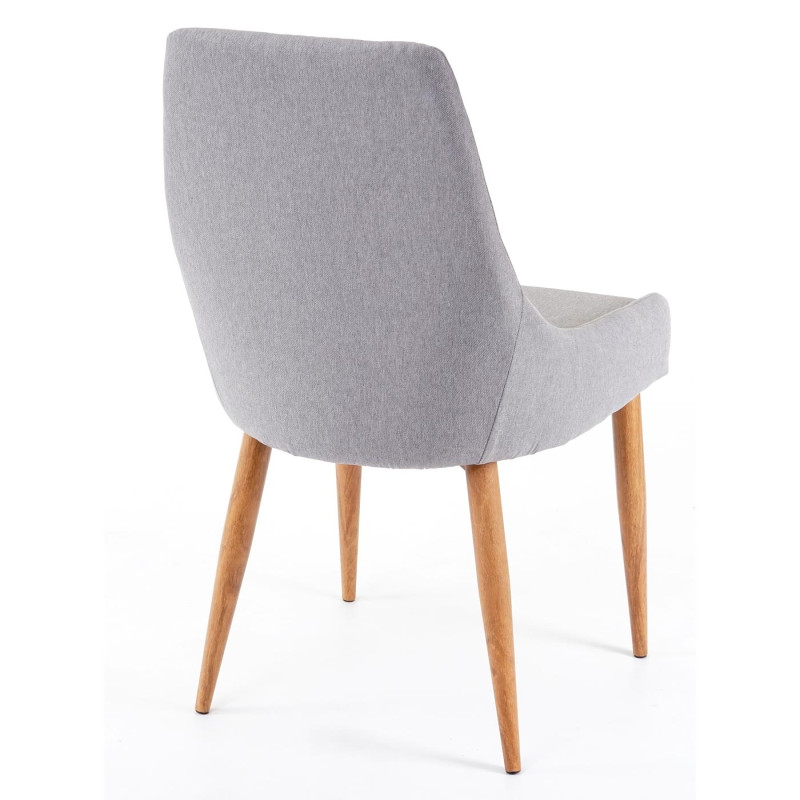 2x chaise de salle à manger II, fauteuil, style rétro - tissu gris