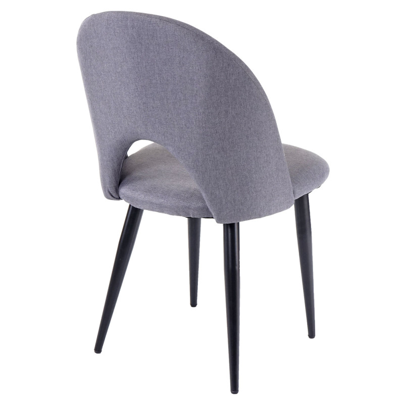 2x chaises de salle à manger fauteuil, tissu - gris foncé