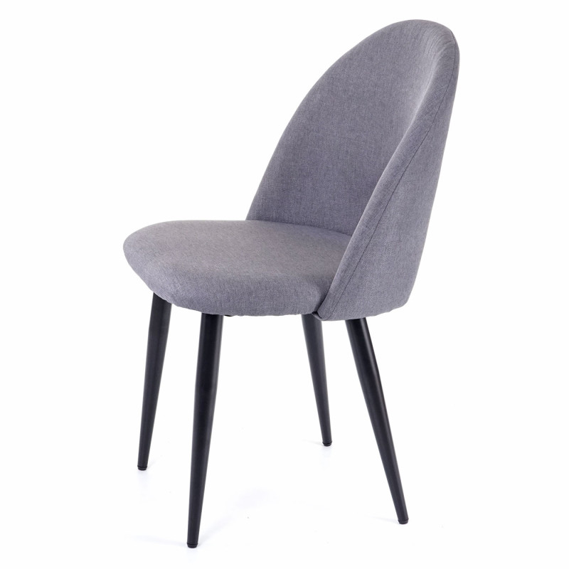 2x chaises de salle à manger fauteuil, tissu - gris foncé