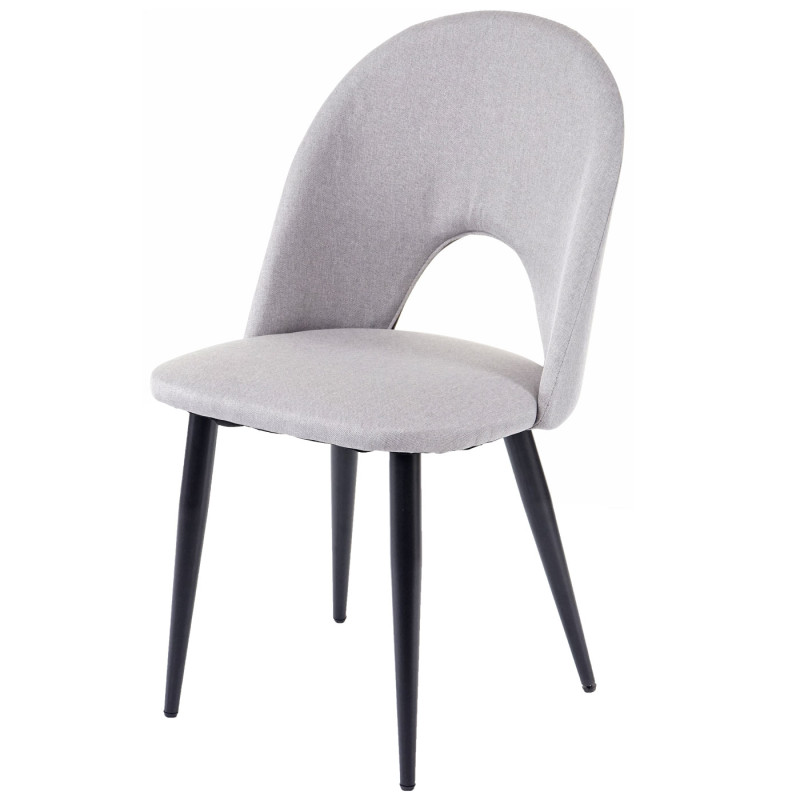 2x chaises de salle à manger fauteuil, tissu - gris