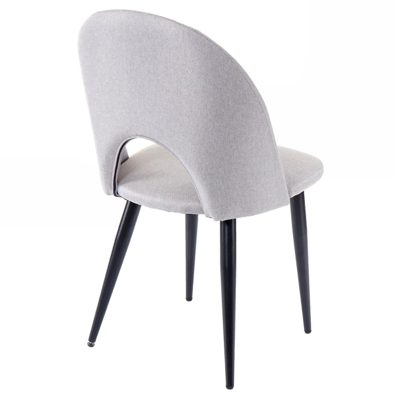 2x chaises de salle à manger fauteuil, tissu - gris