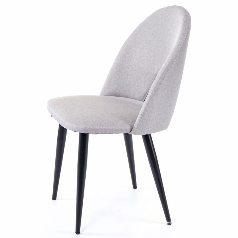 2x chaises de salle à manger fauteuil, tissu - gris