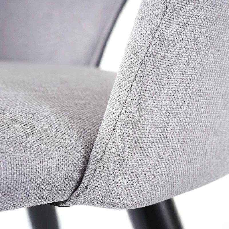 2x chaises de salle à manger fauteuil, tissu - gris