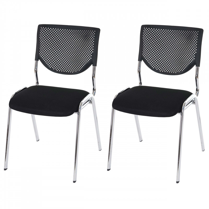 2 chaises de conférence empilable misty black