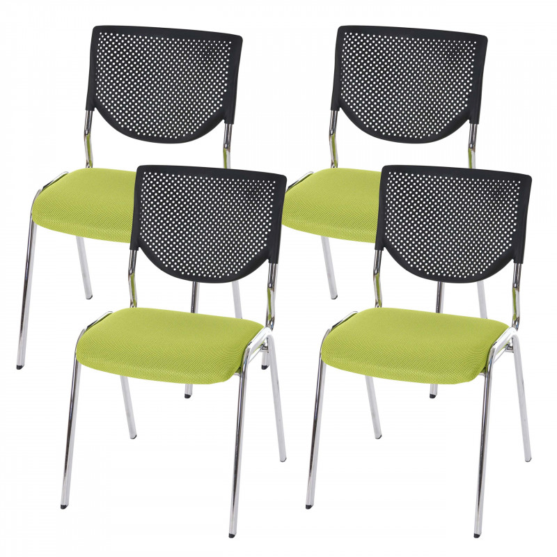 4 chaises de conférence empilable fluor vert