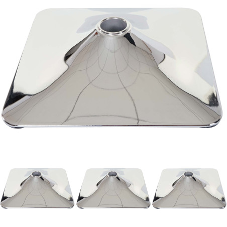 4x plateau de sol pour tabouret de bar, chaise pivotante, rectangulaire, chrome - Ø 37,5cm