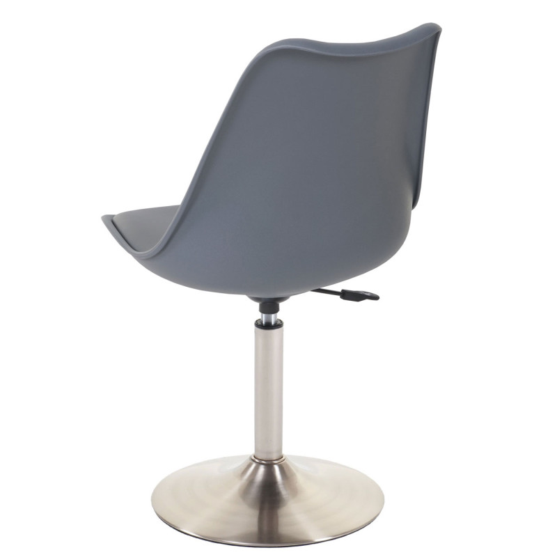 2x chaise de séjour/salle à manger Malmö T501, pivotant, similicuir - gris foncé, pied en métal brossé