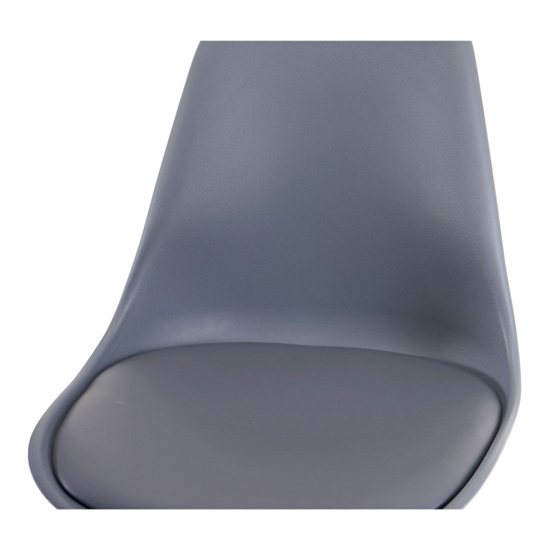 2x chaise de séjour/salle à manger Malmö T501, pivotant, similicuir - gris foncé, pied en métal brossé