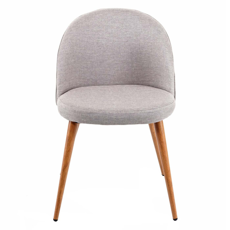 2x chaise de salle à manger fauteuil, style rétro années 50, en tissu - gris clair