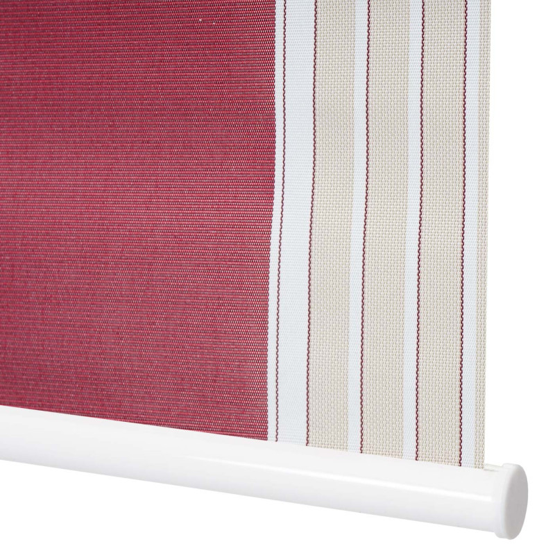 Store à enrouleur pour fenêtres, avec chaîne, avec perçage, opaque, 90 x 230 - rouge/blanc/beige