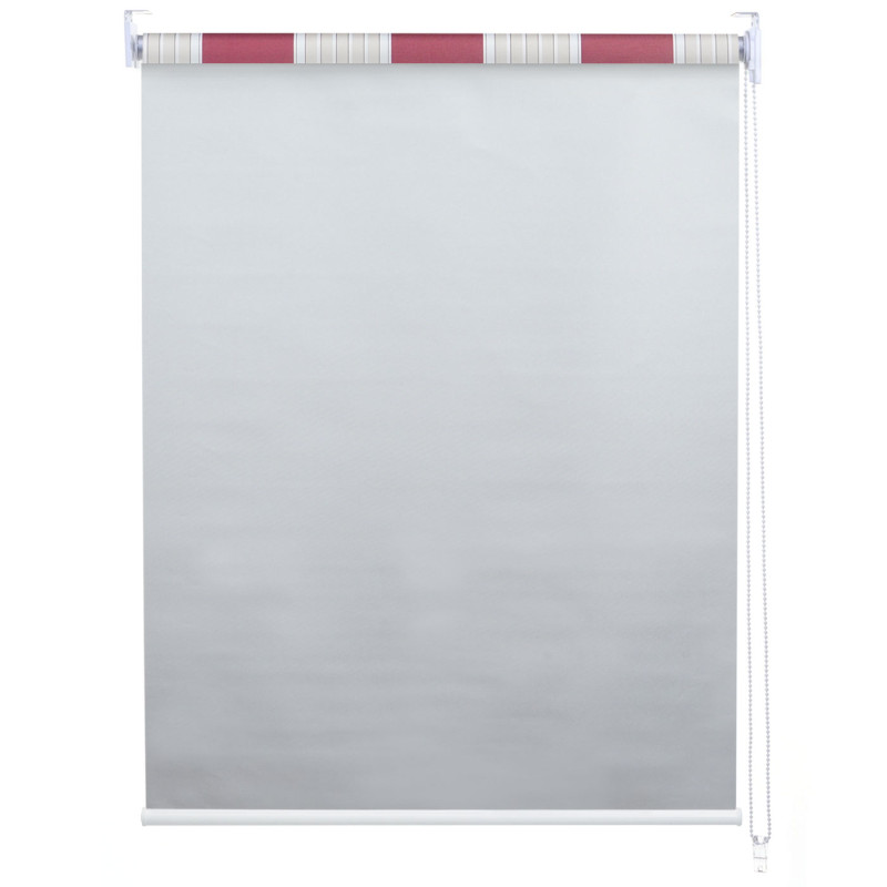 Store à enrouleur pour fenêtres, avec chaîne, avec perçage, opaque, 90 x 230 - rouge/blanc/beige