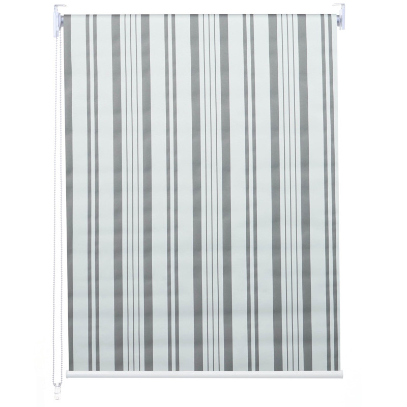Store à enrouleur pour fenêtres, avec chaîne, avec perçage, isolation, opaque, 90 x 230 - gris/blanc