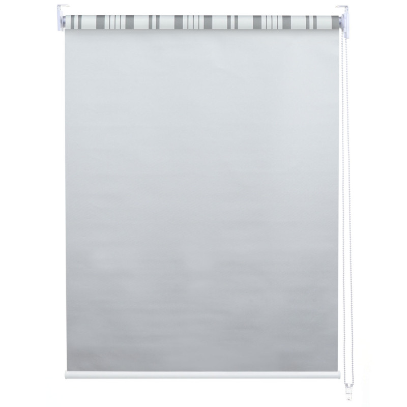 Store à enrouleur pour fenêtres, avec chaîne, avec perçage, isolation, opaque, 90 x 230 - gris/blanc