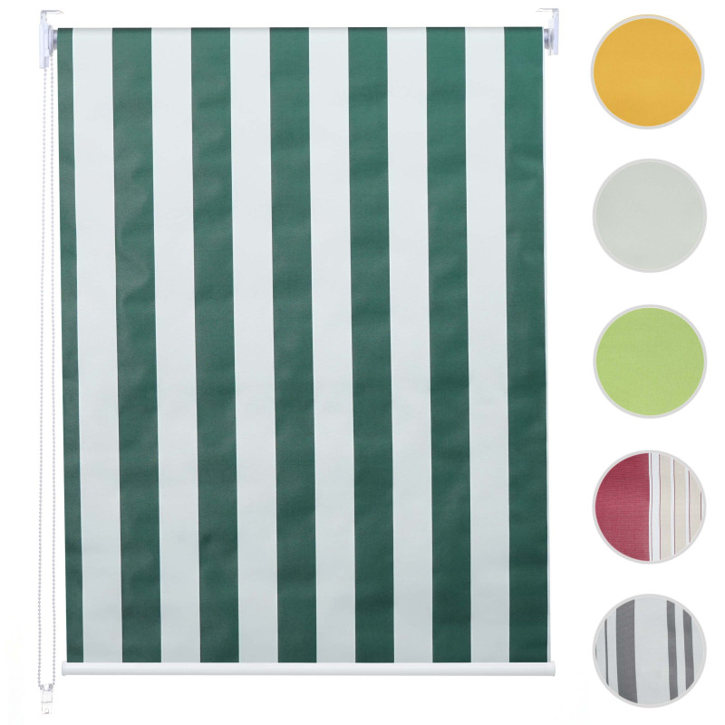 Store à enrouleur pour fenêtres, avec chaîne, avec perçage, isolation, opaque, 90 x 230 - vert/blanc