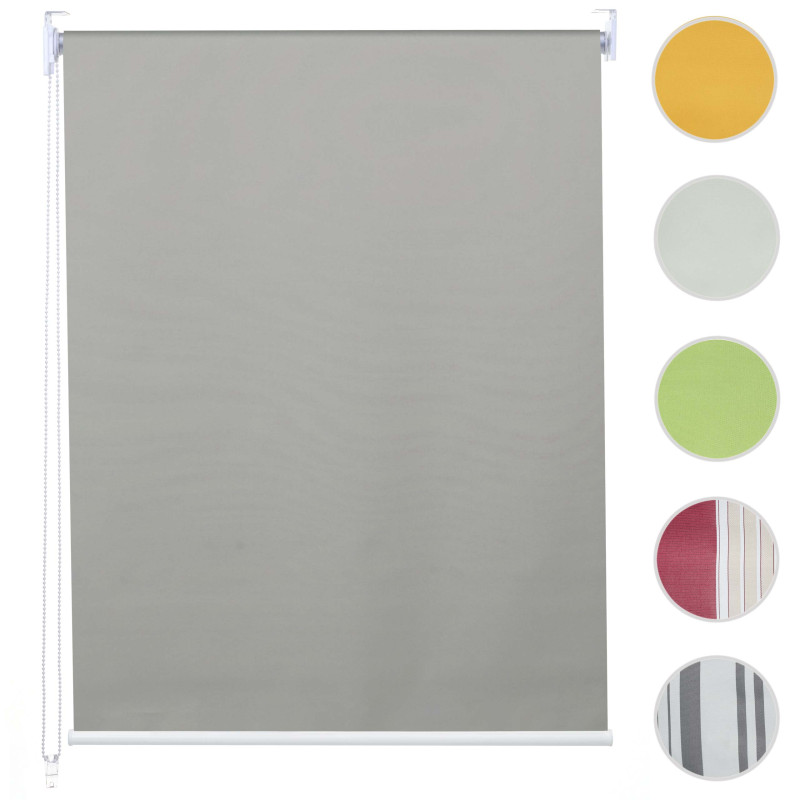 Store à enrouleur pour fenêtres, avec chaîne, avec perçage, isolation, opaque, 90 x 230 - gris