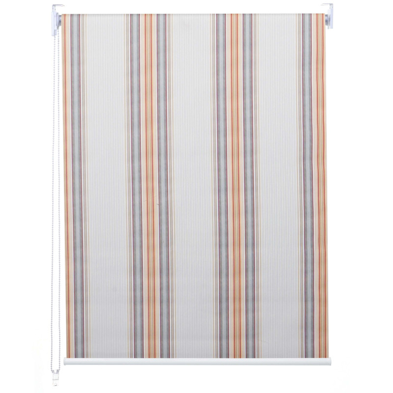 Store à enrouleur pour fenêtres, avec chaîne, avec perçage, opaque, 90 x 230 - gris/marron/orange