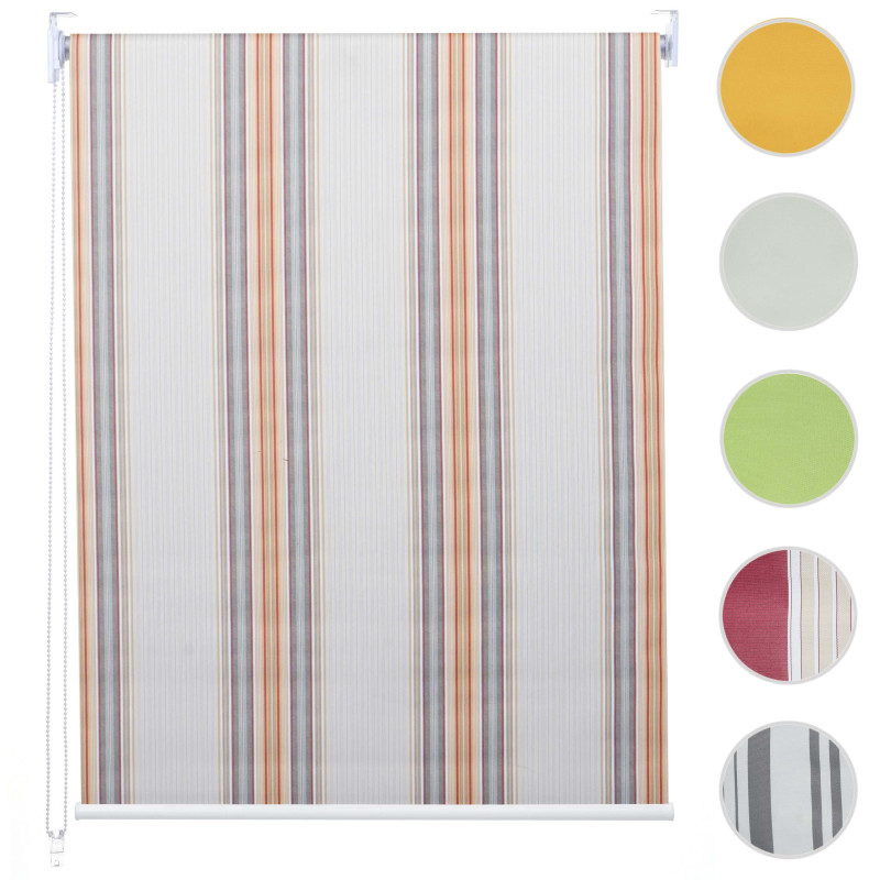 Store à enrouleur pour fenêtres, avec chaîne, avec perçage, opaque, 90 x 230 - gris/marron/orange