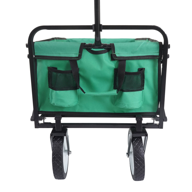 Chariot pliable charette à bras, charette de jardin - sans toit/poche arrière, vert