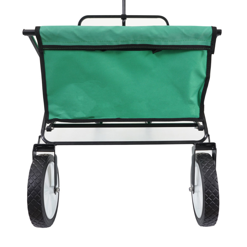 Chariot pliable charette à bras, charette de jardin - sans toit/poche arrière, vert