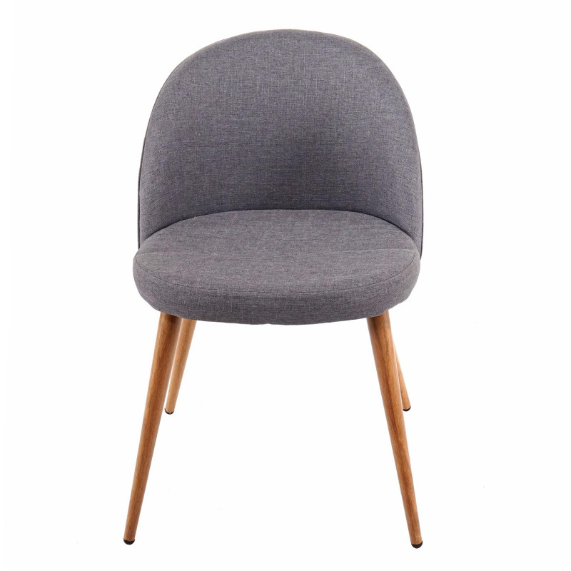 4x chaise de salle à manger fauteuil, style rétro années 50, en tissu - gris foncé