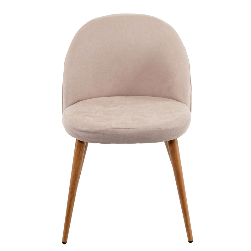 4x chaise de salle à manger fauteuil, style rétro années 50, en tissu - beige