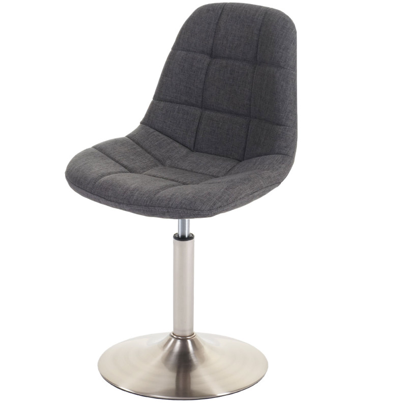 2x chaise de salle à manger fauteuil oscillant - tissu gris, pied en métal brossé