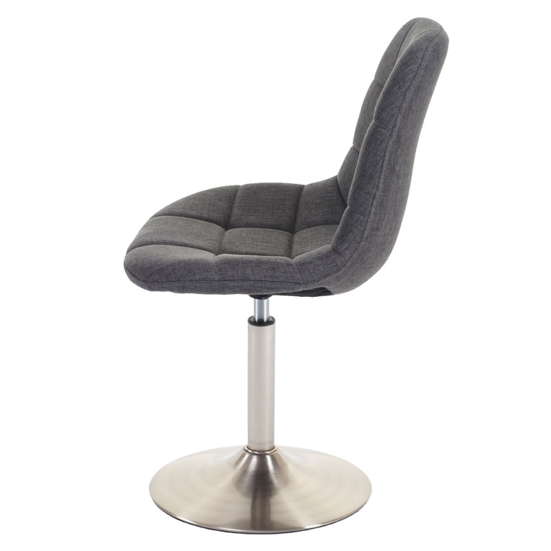 2x chaise de salle à manger fauteuil oscillant - tissu gris, pied en métal brossé