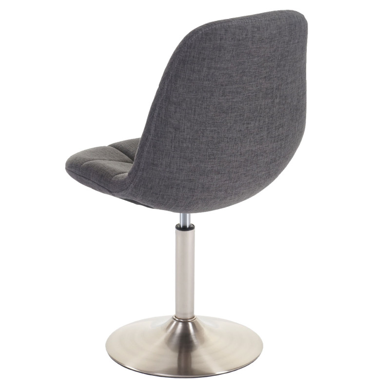 2x chaise de salle à manger fauteuil oscillant - tissu gris, pied en métal brossé