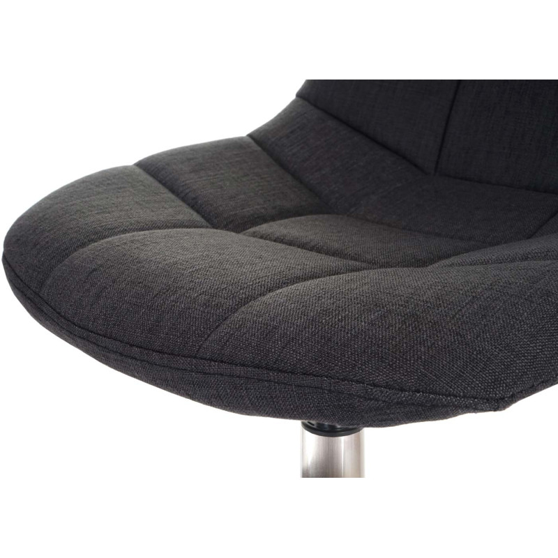 2x chaise de salle à manger fauteuil oscillant - tissu gris foncé, pied en métal brossé