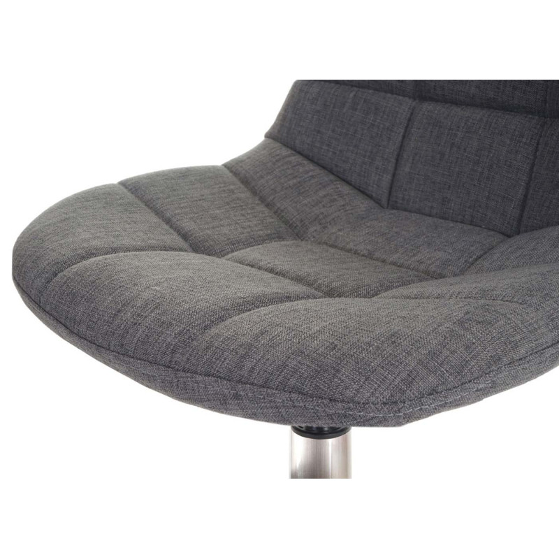 2x chaise de salle à manger fauteuil oscillant - tissu gris, pied en métal brossé