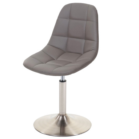 2x chaise de salle à manger fauteuil oscillant - similicuir en couleur taupe, pied en métal brossé