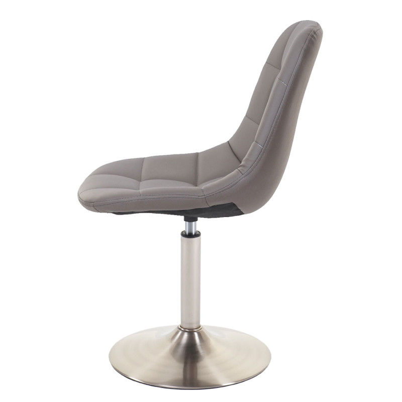 2x chaise de salle à manger fauteuil oscillant - similicuir en couleur taupe, pied en métal brossé