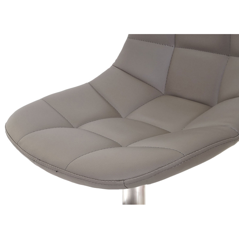 2x chaise de salle à manger fauteuil oscillant - similicuir en couleur taupe, pied en métal brossé