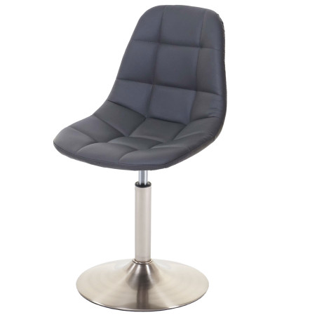 2x chaise de salle à manger fauteuil oscillant - similicuir gris, pied en métal brossé