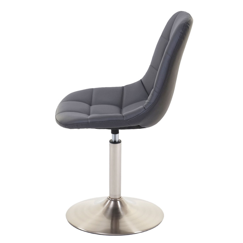 2x chaise de salle à manger fauteuil oscillant - similicuir gris, pied en métal brossé