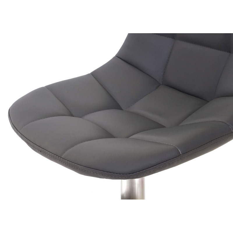 2x chaise de salle à manger fauteuil oscillant - similicuir gris, pied en métal brossé