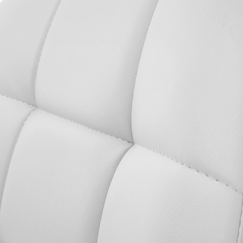 2x chaise de salle à manger fauteuil oscillant - similicuir blanc, pied en métal brossé