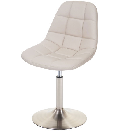 2x chaise de salle à manger fauteuil oscillant - similicuir crème, pied en métal brossé