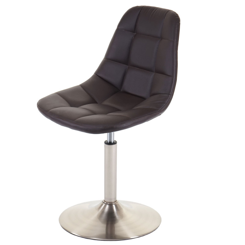 2x chaise de salle à manger fauteuil oscillant - similicuir brun, pied en métal brossé