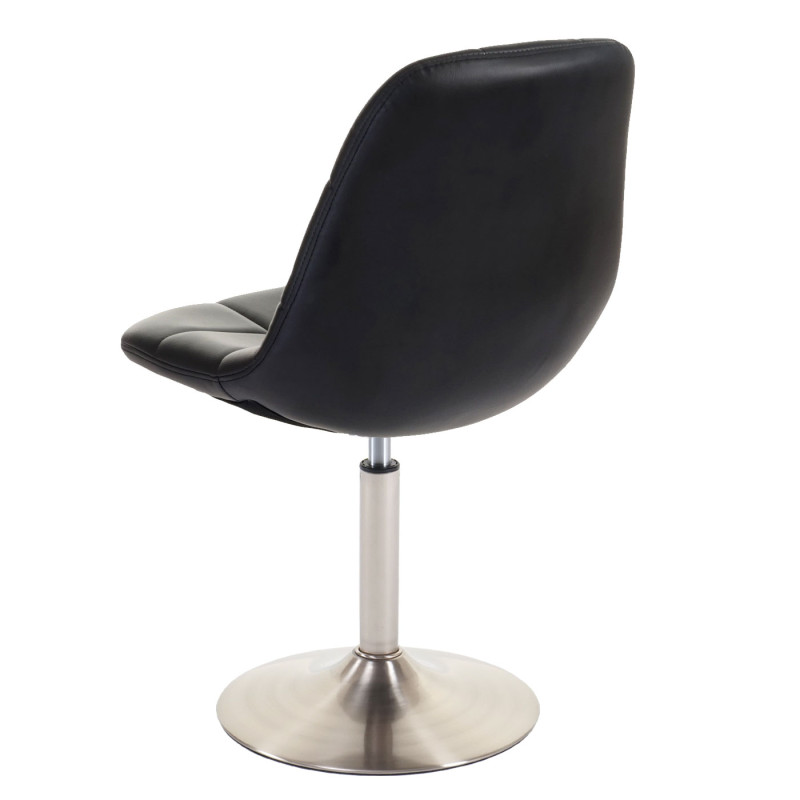 2x chaise de salle à manger fauteuil oscillant - similicuir noir, pied en métal brossé