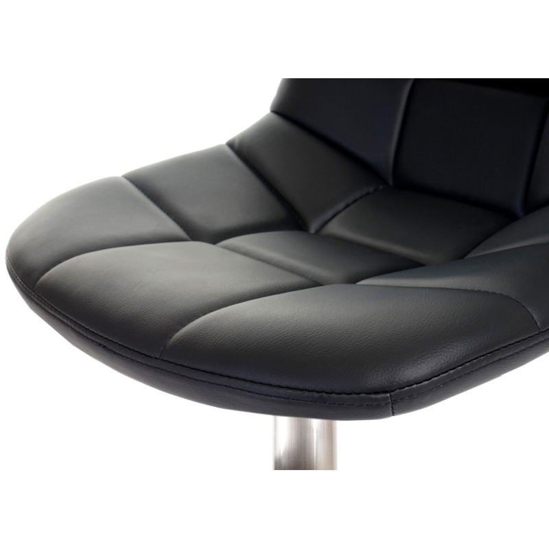 2x chaise de salle à manger fauteuil oscillant - similicuir noir, pied en métal brossé